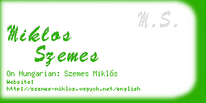 miklos szemes business card